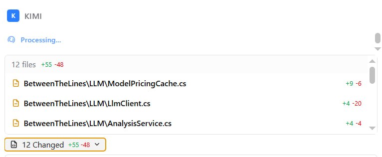 Просили рассказывать как мне Kimi Code по ощущениям. Пока все нравится. Подписки за 20$ конечно катастрофически мало. Когда я ей стала выдавать задачи, то треть недельного лимита ушла за день.