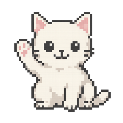 Котёнок машет лапкой